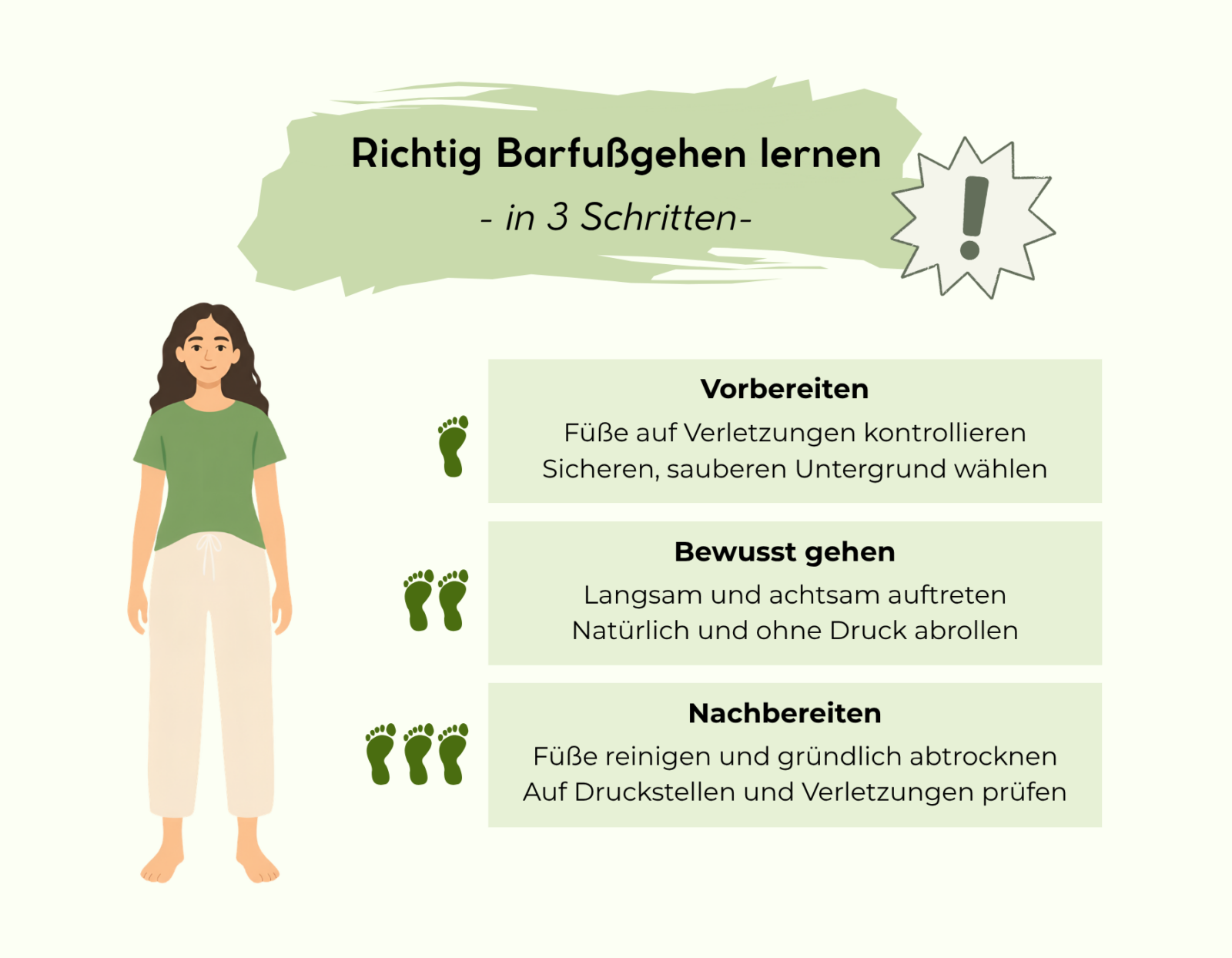 Wichtige Punkte beim Gehen